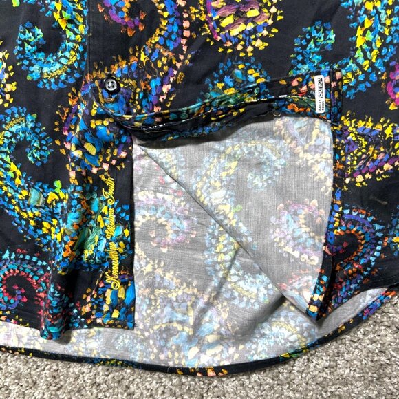 Robert Graham Men's Sz 2XL Multicolor Paisley Short Sleeve Button-Up Shirt - Picture 7 of 10